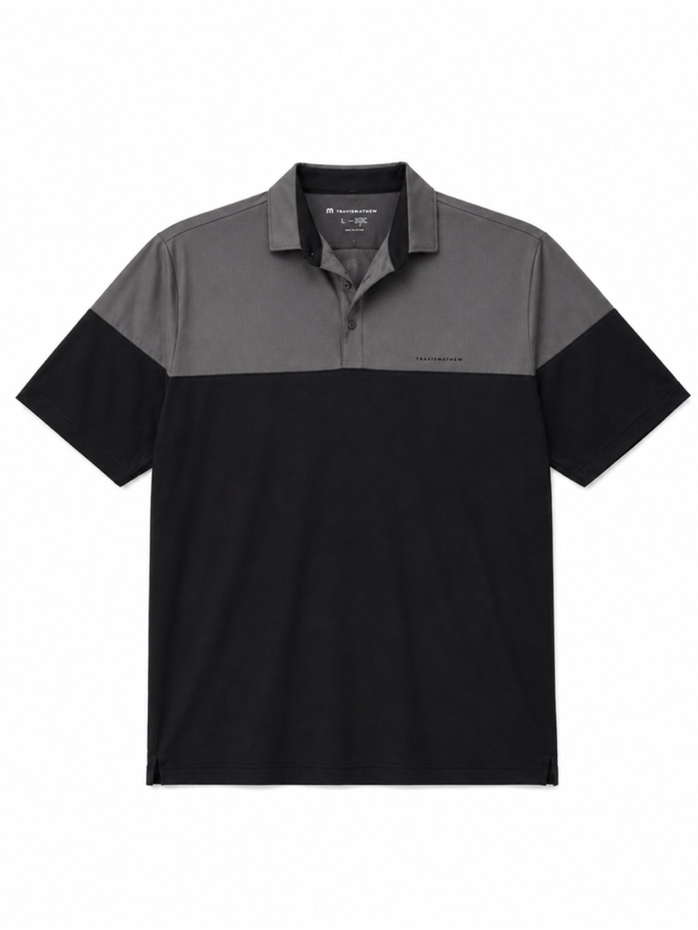 Travis Mathew Two-Tone Gray & Black Polo